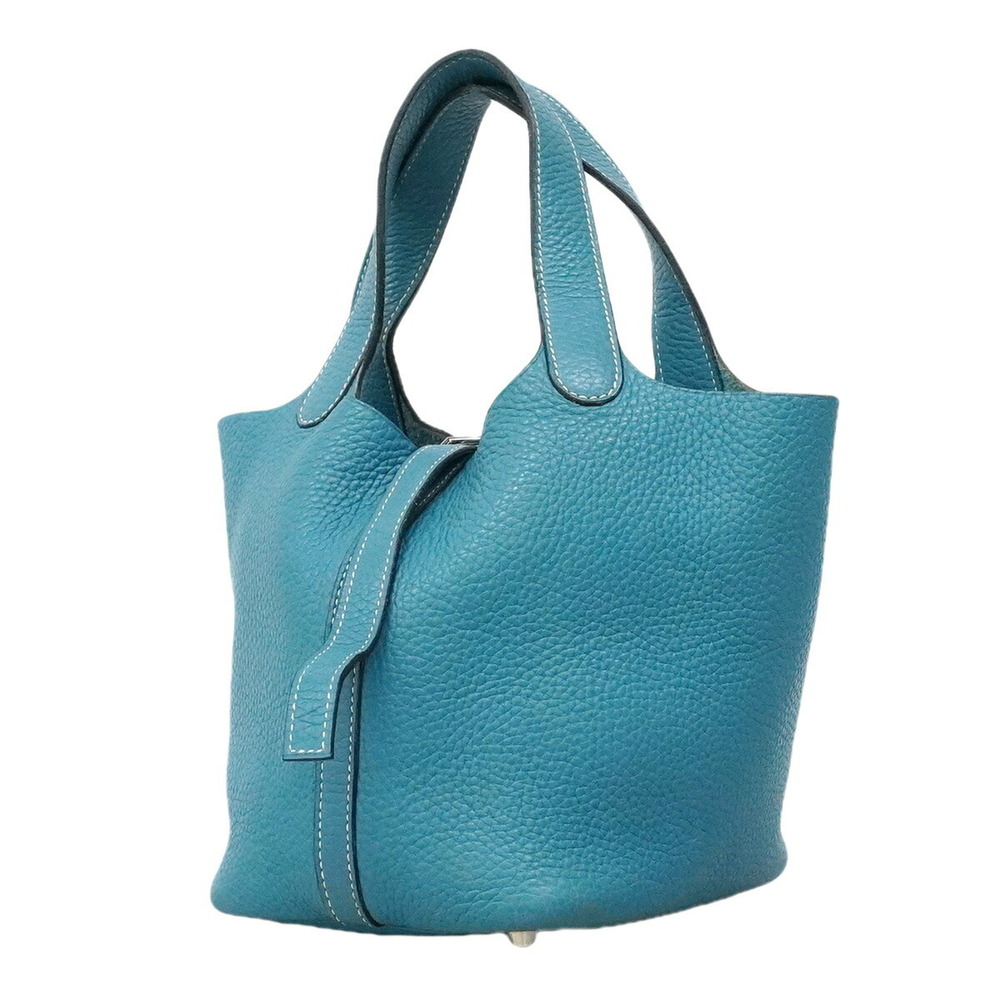 Hermes Picotin PM handbag, Taurillon Clemence leather, Blue Jean, □H stamp, w...